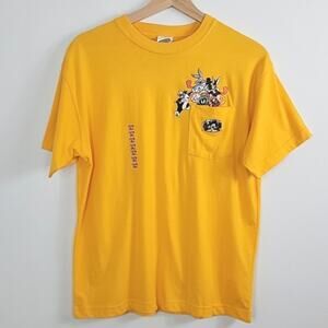 Warner Bros. Vintage Embroidered Looney Tunes Yellow Pocket T-Shirt Youth XL